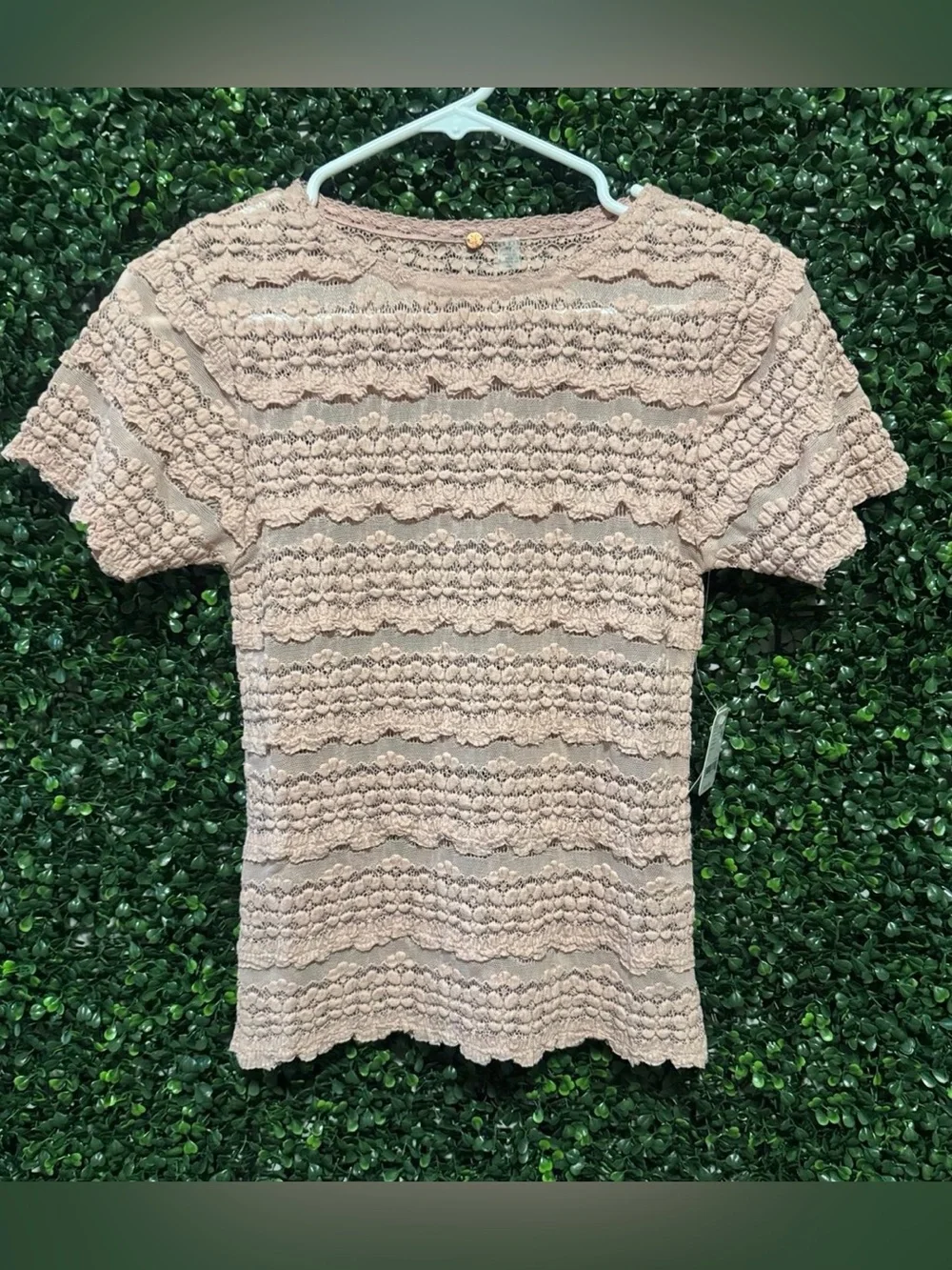 FREE PEOPLE Angelina Lace Tee Top
